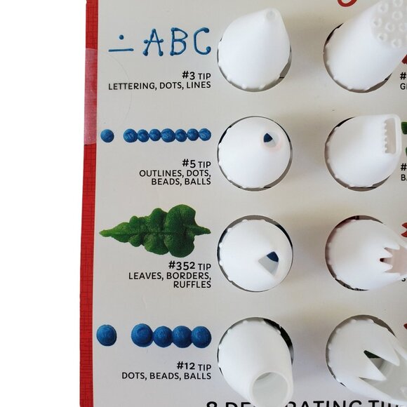 Betty Crocker Decorating Tips Set Of 8 For Icing & Cake Design - Picture 3 of 4